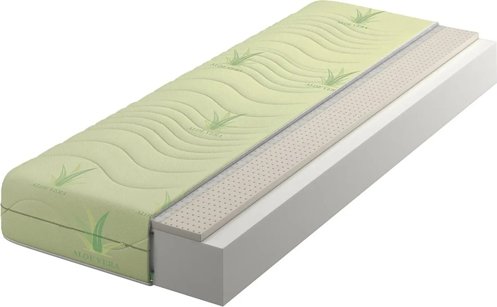 Materac piankowo-lateksowy z pokrowcem aloe vera 180x200 B9-T51
