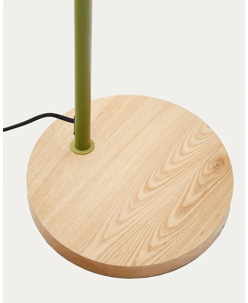 Zielona/w naturalnym kolorze lampa stojąca z metalowym kloszem (wysokość 150 cm) Catlar – Kave Home