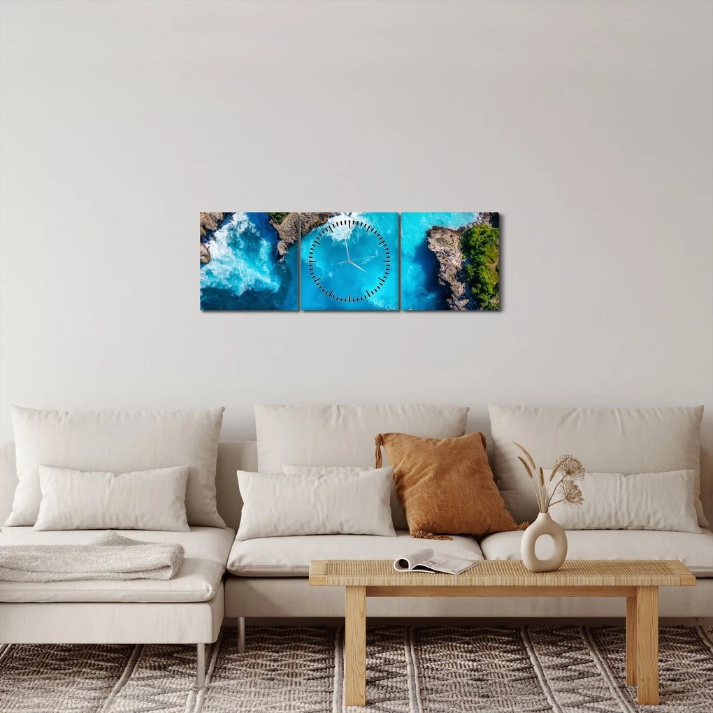 Obraz - Zatoka na Bali (z zegarem) (90x30 cm)