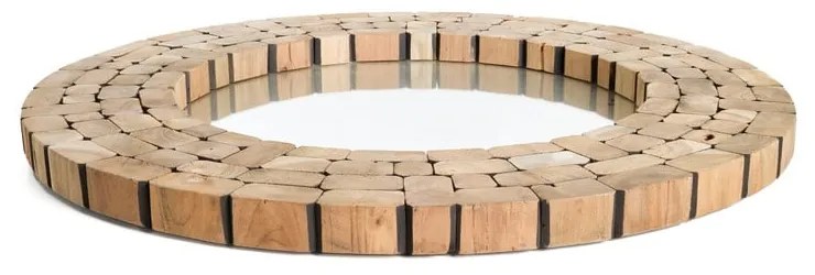 Lustro z drewnianą ramą ścienne ø 80 cm Eliptic – Kave Home