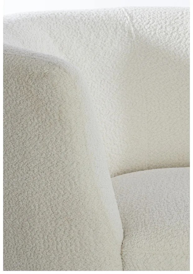 Biały fotel z materiału bouclé Senja – Light &amp; Living