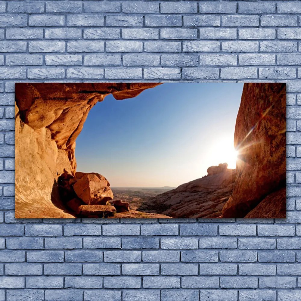 Obraz drukowany na płótnie Słoneczne Skały nad Horyzontem