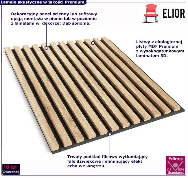 Panele akustyczne 6 szt. dąb sonoma G3-K84