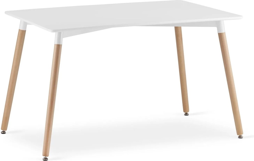 Zestaw stół z krzesłami Dolmo 019 - stół 120x80 cm biały i 4 czarne krzesła