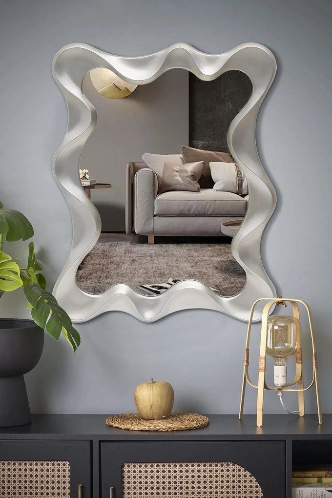 DECO lustro ścienne, srebrny antyczny 90/70/5 cm