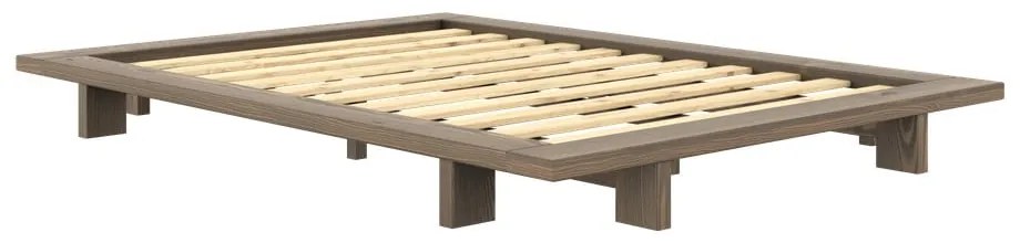 Brązowe łóżko dwuosobowe z litego drewna sosnowego ze stelażem 160x200 cm Japan – Karup Design