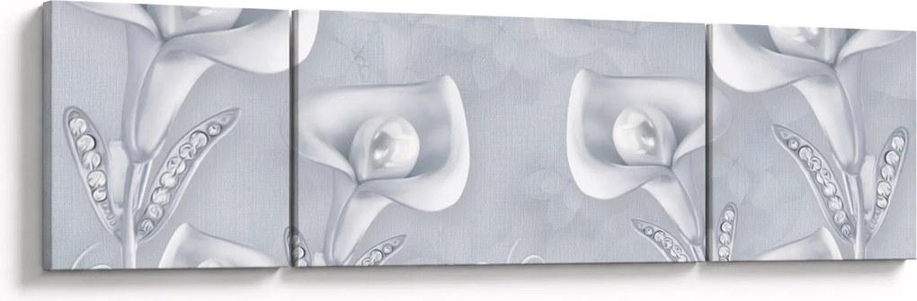 Obraz - Perłowe kwiaty (170x50 cm)