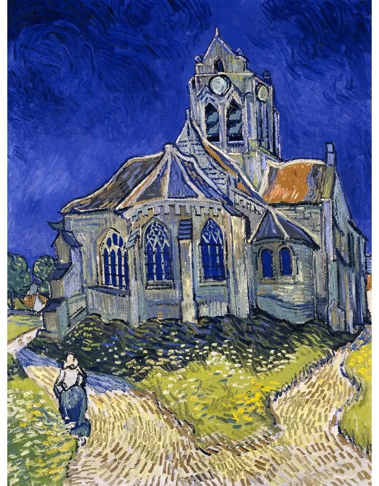 Obraz – reprodukcja 30x40 cm The Church at Auvers, Vincent van Gogh – Fedkolor