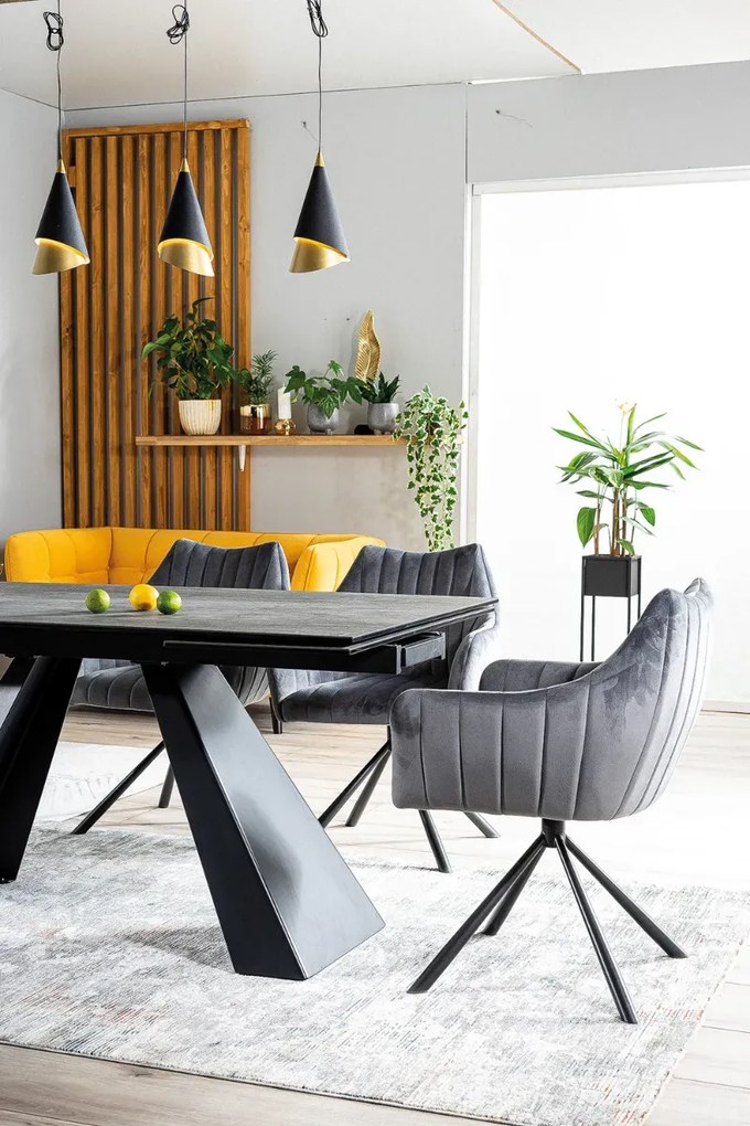 STÓŁ SALVADORE CERAMIC SZARY ANTHRACITE / CZARNY MAT (180-260)X90 SIGNAL