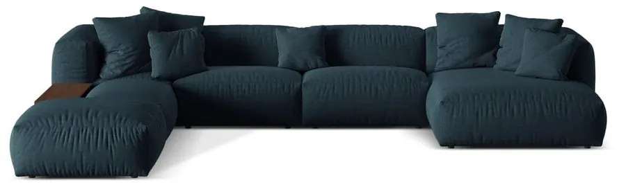 Ciemnoniebieski narożnik modułowy (lewostronny/w kształcie litery U) Martina – Micadoni Home