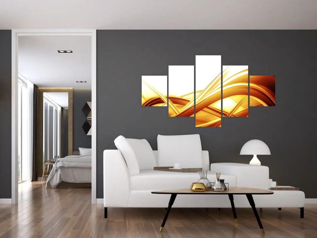 Obraz - Żółta abstrakcja (125x70 cm)