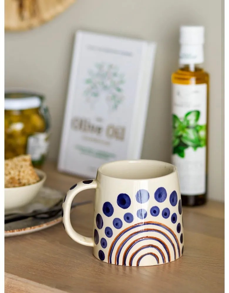 Ciemnoniebiesko-beżowy kamionkowy kubek 515 ml Shama – Bloomingville