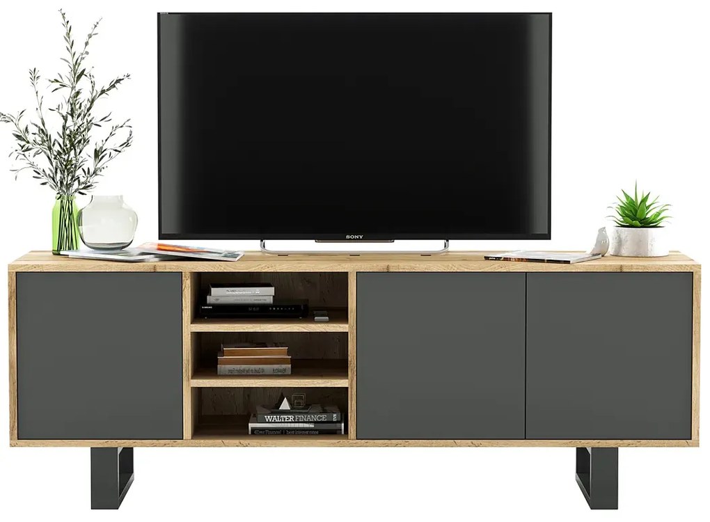Szafka industrialna rtv dąb wotan + grafit Z0-C54