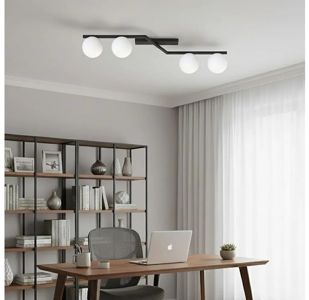 Lampa sufitowa NATON 4xE14/10W/230V czarna/biała