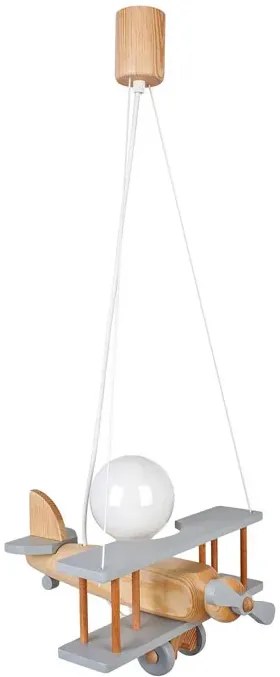 Szara lampa wisząca dla chłopca samolot - S199 E0-S62