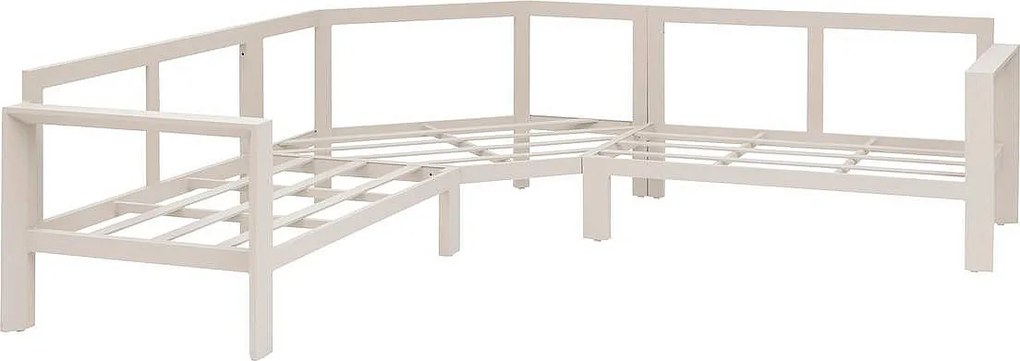 Narożny zestaw aluminiowy VANCOUVER dla 7 osób (kość słoniowa)