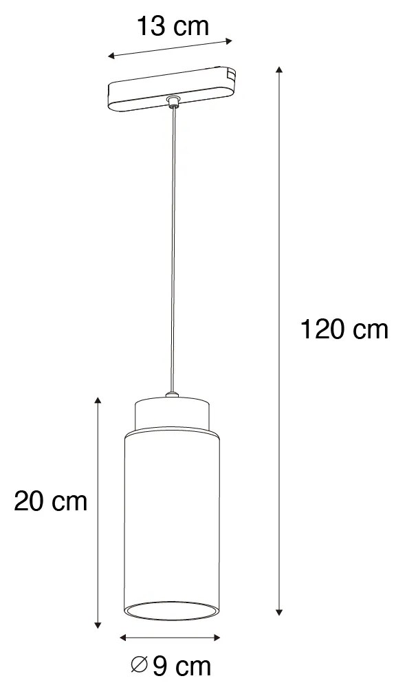 Nowoczesna czarna lampa wisząca do systemu szynowego jednofazowego z LED - Magnetic Vance Nowoczesny Oswietlenie wewnetrzne