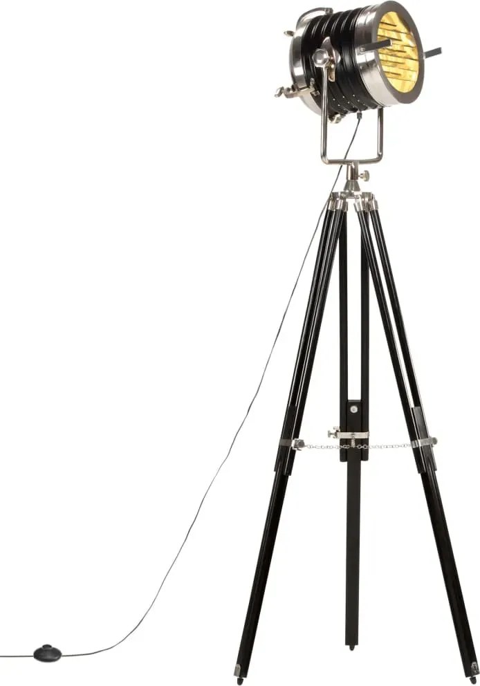 Czarna retro lampa podłogowa regulowana R4-A64