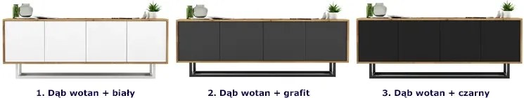 Loftowa szafka rtv dąb wotan + czarny - Avila 11X