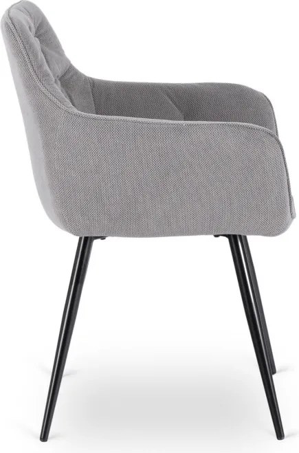 Krzesło Tapicerowane do Salonu MODESTO Szare Nowoczesne Loft