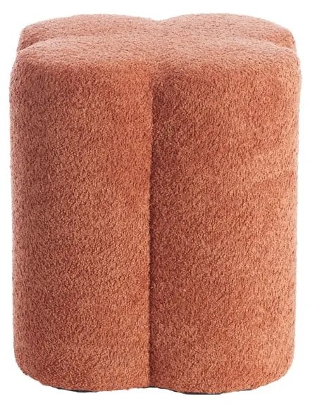 Pomarańczowy puf z materiału bouclé Nalani – Light &amp; Living