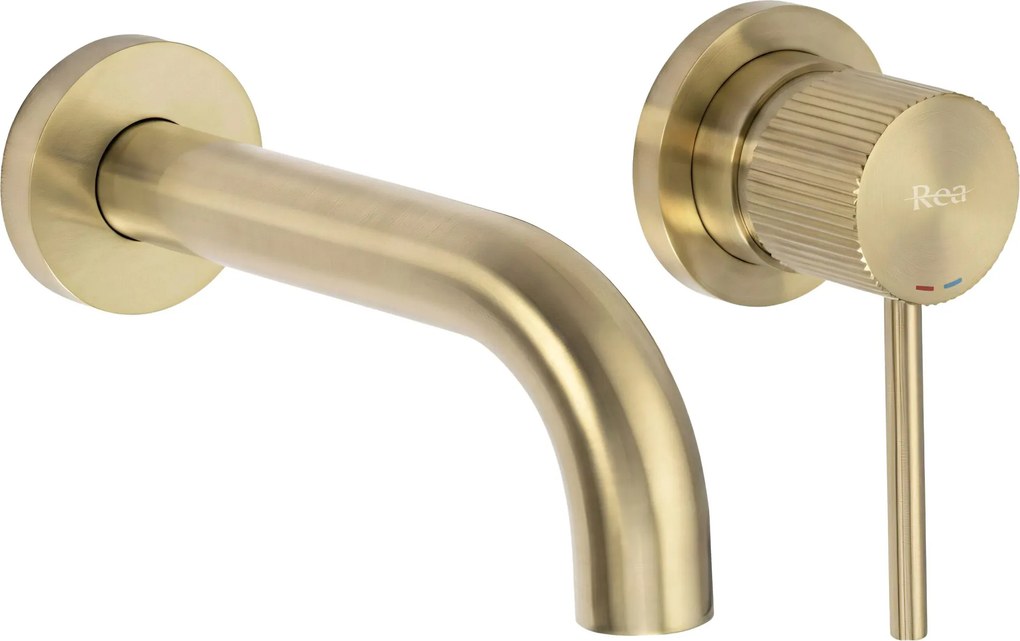 Bateria Umywalkowa Podtynkowa Rea Lungo Stripe Złota Szczotkowana