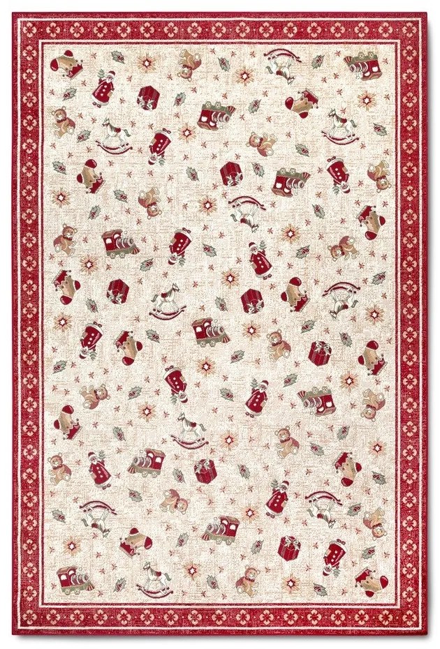 Czerwony dywan z mieszanki bawełny ze świątecznym motywem 160x230 cm Toy's Delight Red Christmas – Villeroy&amp;Boch