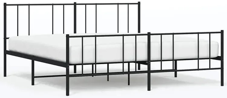 Czarne metalowe łóżko małżeńskie 200x200cm S6-L59