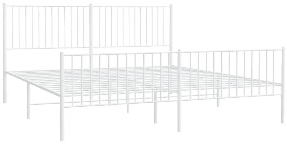 Białe metalowe łóżko 200x200 cm - Fiver