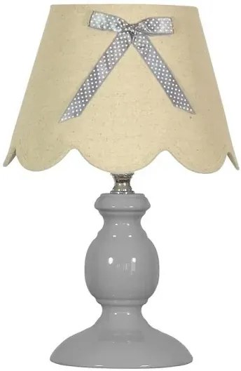 Lampa szara stołowa vintage z kokardą R6-W16
