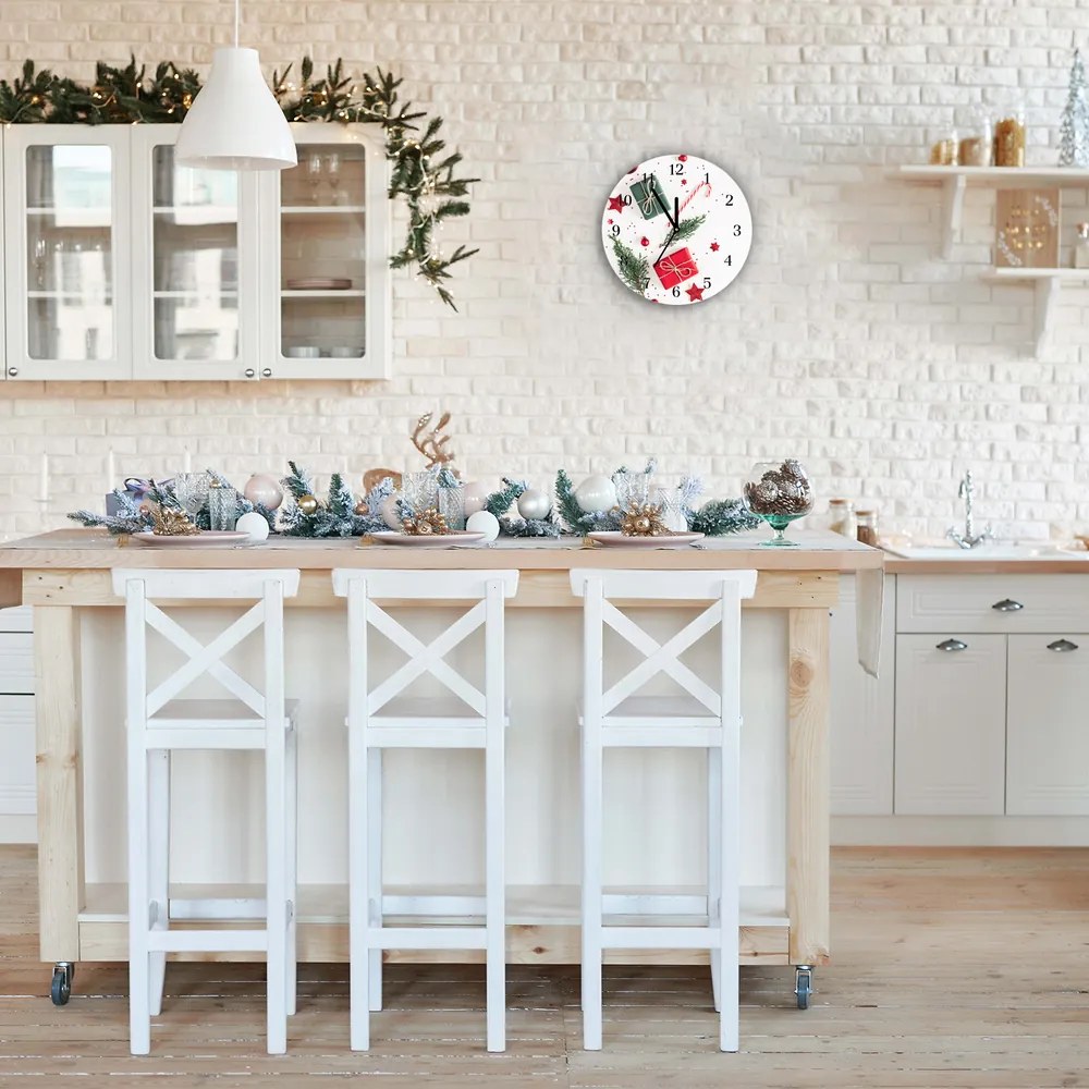 Zegar ścienny Prezent Słodycze Bombki Święta