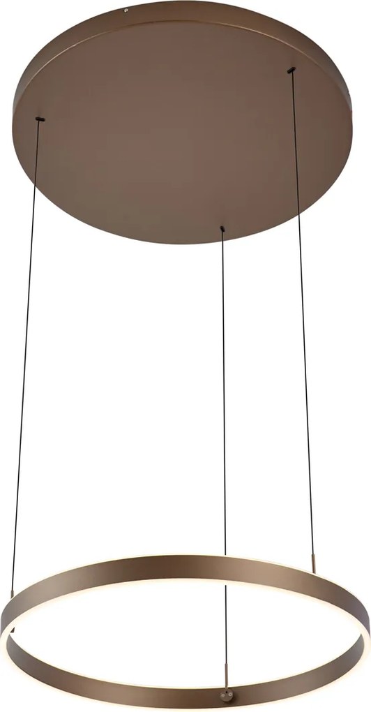 Designerska lampa wisząca ciemnobrązowa z 3-stopniowym ściemnianiem Easylift - Titmus
