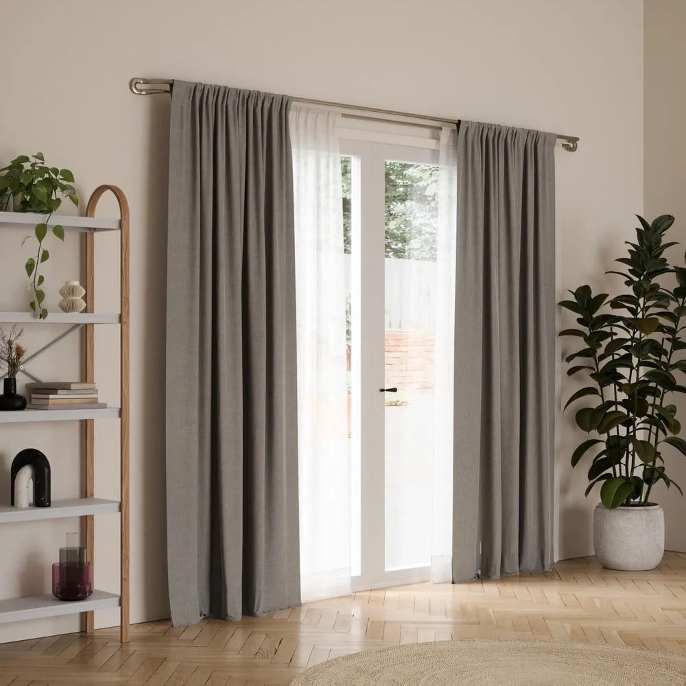 Regulowany podwójny karnisz ze stali nierdzewnej 107 - 305 cm Midnight – Umbra