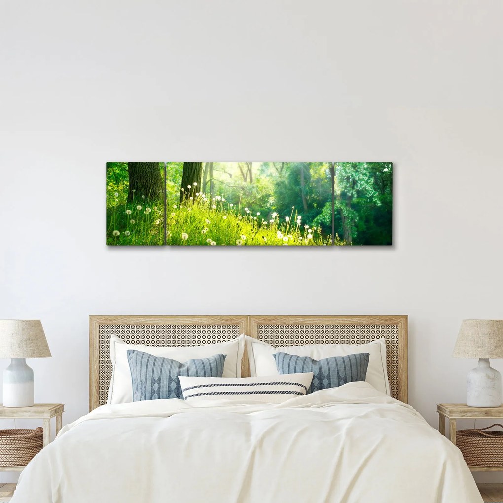 Obraz - Magiczna łąka pełna mniszków lekarskich (170x50 cm)