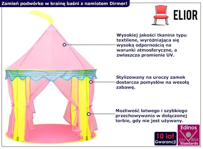 Dziecięcy namiot ogrodowy w kształcie zamku D2-B54
