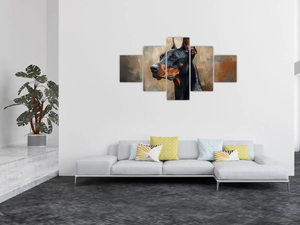 Obraz - Portret Dobrmana (125x70 cm)