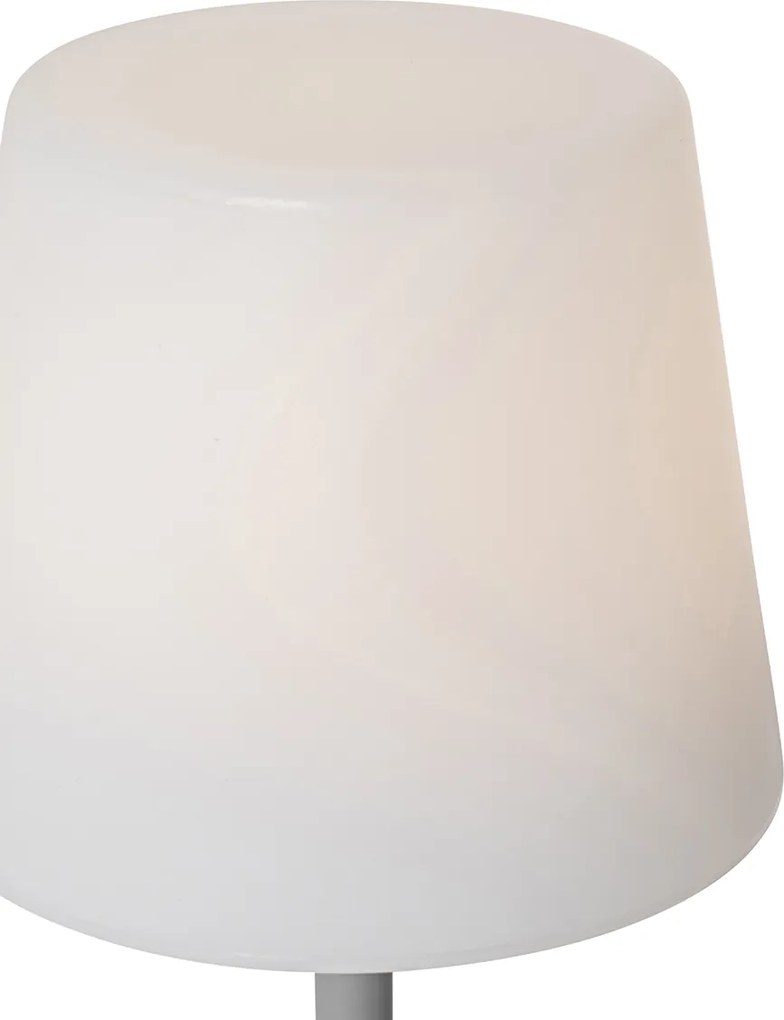 Lampa stołowa szara, ładowalna, z diodą LED i ściemniaczem IP54 - Jude