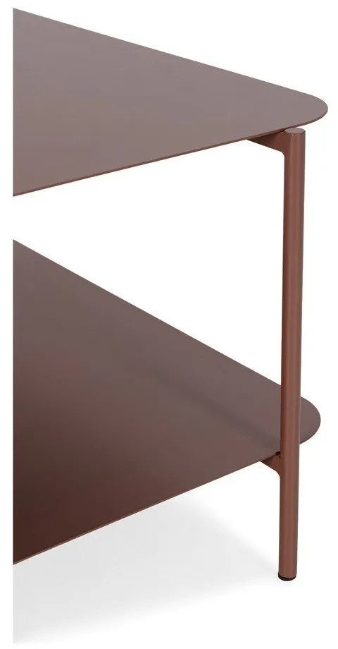 Metalowy stolik w kolorze terakoty 70x73 cm Beatrix – MOME