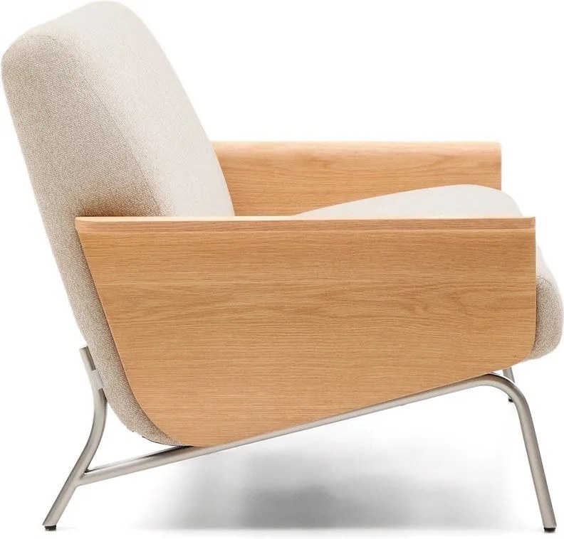 Beżowa sofa z tkaniny szenilowej 165 cm Amsen – Kave Home