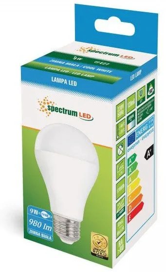 Żarówka LED Zimna E27 230V 9W  WOJ+14612