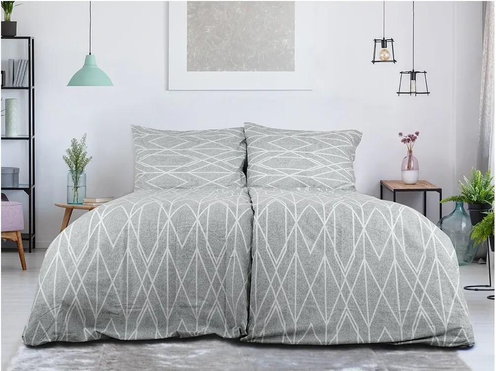 PrzytulneMieszkanie.pl PrzytulneMieszkanie.pl Kora Pościel z bawełny renforcé GRAY STRIPES szare Rozmiar pościeli: 70 x 90 cm | 140 x 200 cm