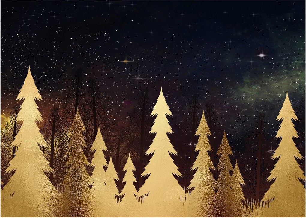 Obraz na szkle - Złota noc (70x50 cm)