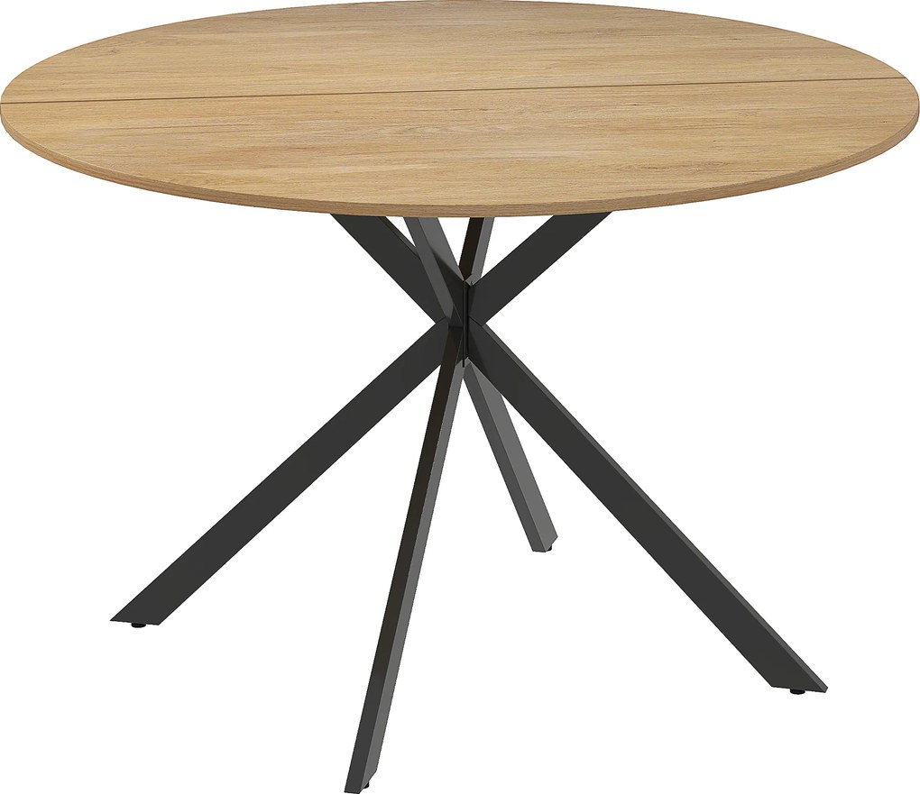 HOMCOM Okrągły Stół Jadalniany dla 4 Osób, Stół Kuchenny w Stylu Przemysłowym z Nogami Stalowymi, do Jadalni, Kuchni, Dąb