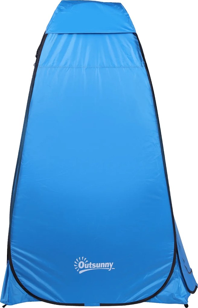 Outsunny Namiot kempingowy 2w1 Prysznic i Toaleta Pop-Up Wewnętrzna kieszeń Niebieski Poliester | Aosom PL