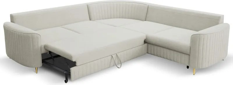 Narożnik LAREN nowoczesna sofa z funkcją spania pojemnik na pościel prawa strona CASTEL 80 251x251x85 cm