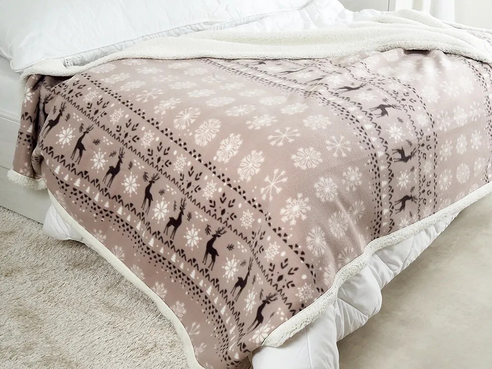 B.E.S. Petrovice Kocyk dla niemowląt BuffaloPłatki śniegu szaro-biały, 150 x 200 cm