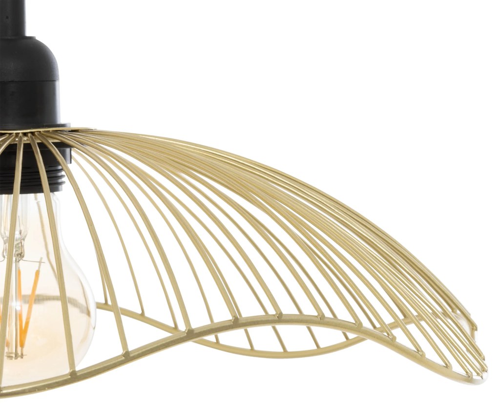 Lampa wisząca GALT Ø 34 cm z drucianym kloszem
