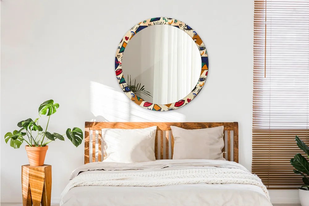 Lustro dekoracyjne okrągłe Styl pop art