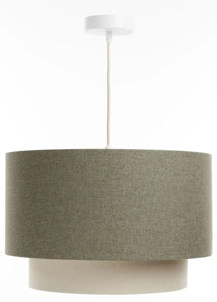 Lampa wisząca ERUTAN DOUBLE RATTAN 40 zielona/kremowa BPS KONCEPT