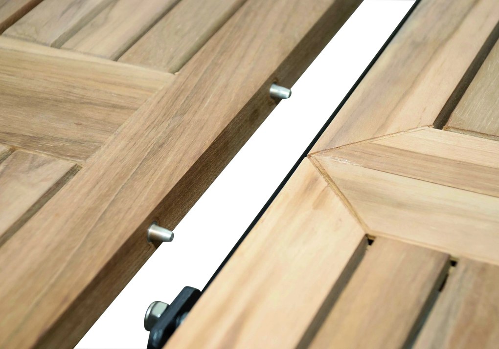 CONCEPT FSC® - stół rozkładany z blatem tekowym - Towar z drobną wadą (N592)